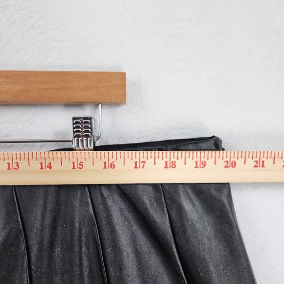 Lane Bryant Skirt Womens 22 Black Faux Leather A Line Plus Size Flare Cocktail - Picture 4 of 10